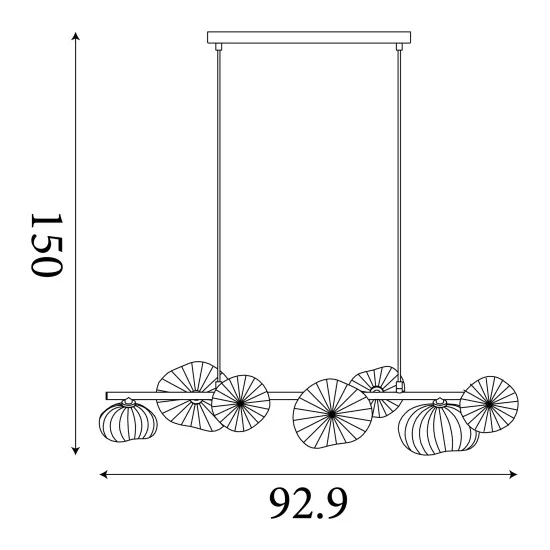 Searchlight Sunbeam fekete-borostyán függesztett lámpa (SL-24123-7BK) G9 7 izzós IP20