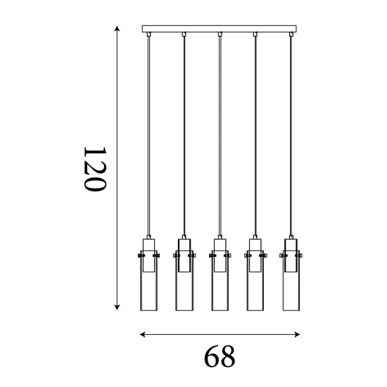 Searchlight Sweden II mokka-borostyán függesztett lámpa (SL-88921-5MO) E27 5 izzós IP20