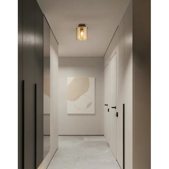 Searchlight Sweden mokka-borostyán mennyezeti lámpa (SL-88911-1MO) E27 1 izzós IP20