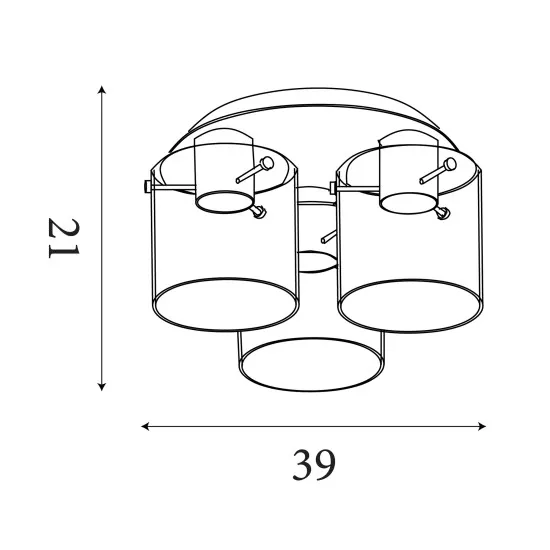 Searchlight Sweden fekete-füstszínű mennyezeti lámpa (SL-88911-3BK) E27 3 izzós IP20