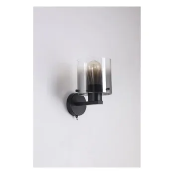 Searchlight Sweden fekete-füstszínű falikar (SL-88912-1BK) E27 1 izzós IP20