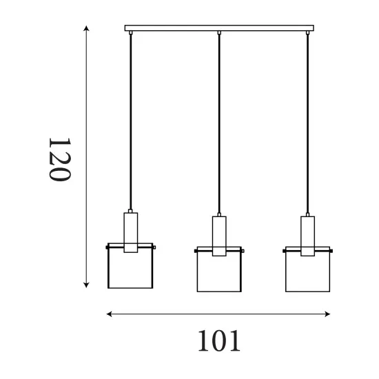 Searchlight Sweden mokka-borostyán függesztett lámpa (SL-88912-3MO) E27 3 izzós IP20