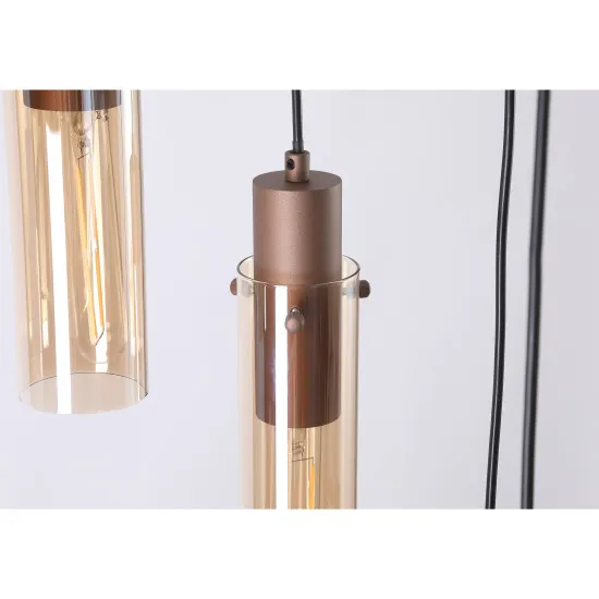 Searchlight Sweden mokka-borostyán függesztett lámpa (SL-88920-8MO) E27 8 izzós IP20