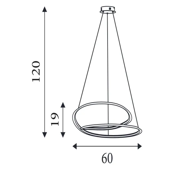Searchlight Swirl II fekete-fehér LED függesztett lámpa (SL-51871-1BK) LED 1 izzós IP20