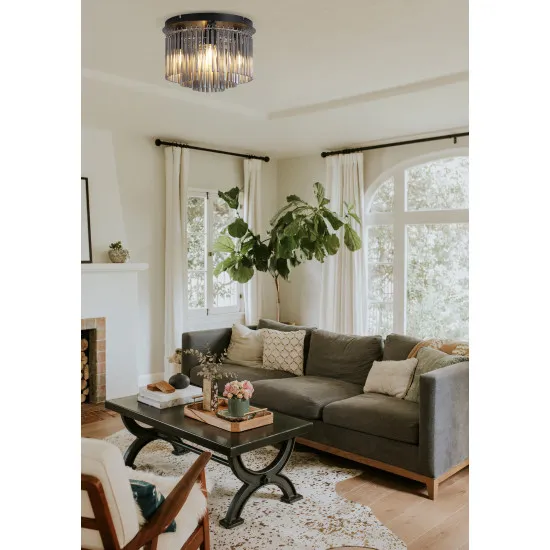 Searchlight Swizzle fekete-füstszínű mennyezeti lámpa (SL-55620-320SM) E14 5 izzós IP20