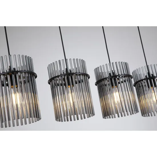 Searchlight Swizzle fekete-füstszínű függesztett lámpa (SL-55620-4SM) E27 4 izzós IP20