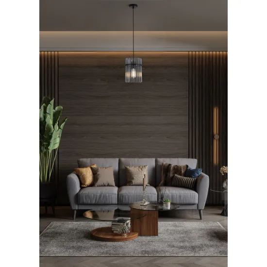 Searchlight Swizzle fekete-füstszínű függesztett lámpa (SL-55620SM) E27 1 izzós IP20