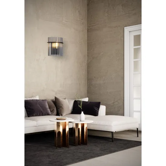 Searchlight Swizzle fekete-füstszínű fali lámpa (SL-55625SM) E27 1 izzós IP20