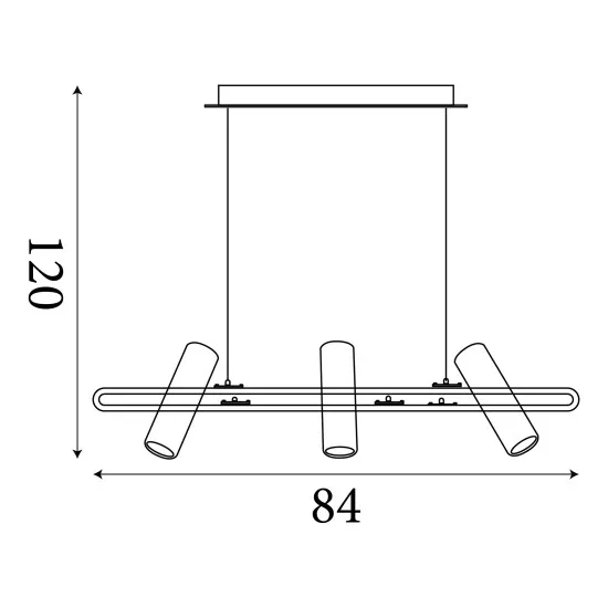 Searchlight Telescope fekete függesztett lámpa (SL-1893-3BK) GU10 3 izzós IP20