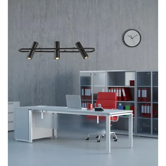 Searchlight Telescope fekete függesztett lámpa (SL-1893-3BK) GU10 3 izzós IP20