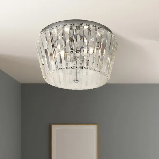 Searchlight Tiara króm-átlátszó mennyezeti lámpa (SL-2893-3CC) E27 3 izzós IP20