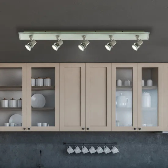 Searchlight Top Hat ezüst mennyezeti spotlámpa (SL-7845-5) GU10 5 izzós IP20