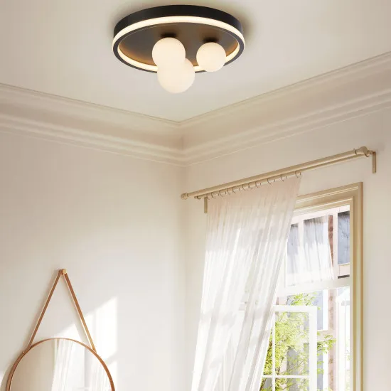 Searchlight Trident fekete-fehér LED mennyezeti lámpa (SL-73380BK) LED+G9 1+3 izzós IP20