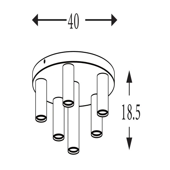 Searchlight Tubes fekete-bronz-sárgaréz mennyezeti lámpa (SL-50570-6BK) GU10 6 izzós IP20