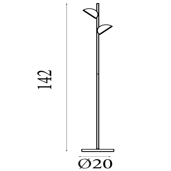 Searchlight Tully ezüst LED állólámpa (SL-7452-2SS) LED 2 izzós IP20