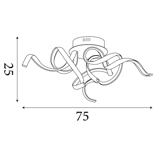 Searchlight Twirls króm LED mennyezeti lámpa (SL-9233-3CC) LED 3 izzós IP20
