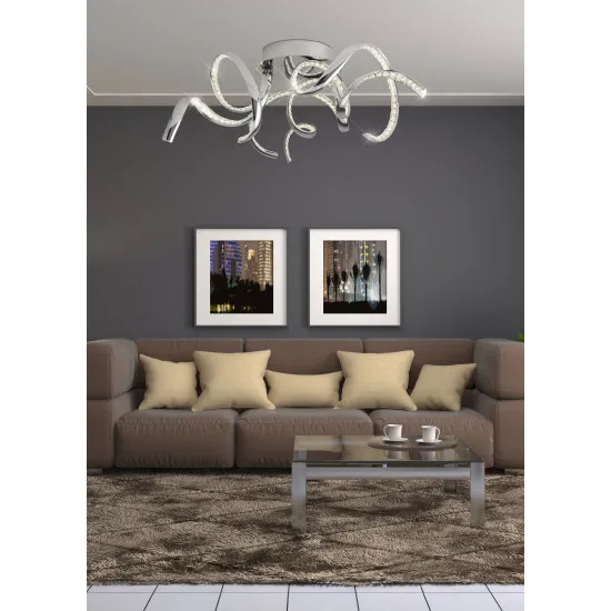 Searchlight Twirls króm LED mennyezeti lámpa (SL-9233-3CC) LED 3 izzós IP20