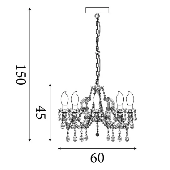 Searchlight Utah arany kültéri függesztett lámpa (SL-44761-8GO) E14 8 izzós IP65