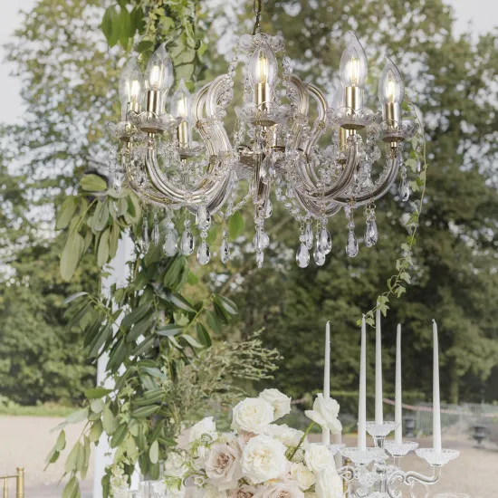 Searchlight Utah arany kültéri függesztett lámpa (SL-44761-8GO) E14 8 izzós IP65