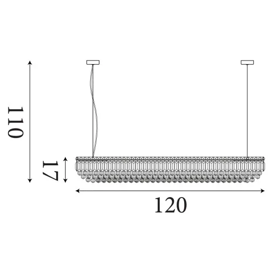 Searchlight VESUVIUS króm kristály függesztett lámpa (SL-8382CC) E14 26 izzós