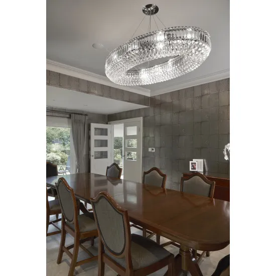 Searchlight Vesuvius ezüst kristály csillár (SL-9190CC) E14 24 izzós