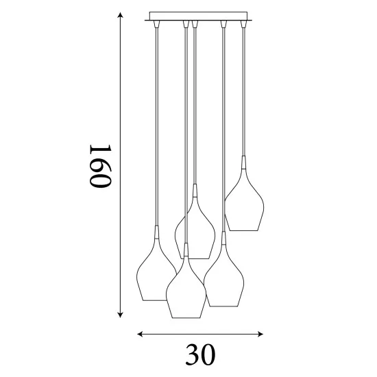 Searchlight Vibrant színes függesztett lámpa (SL-6465-5) E14 5 izzós