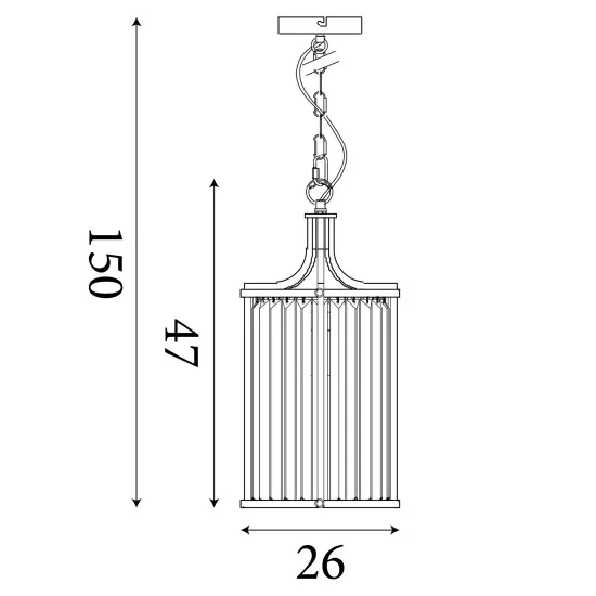 Searchlight Victoria króm-átlátszó kristály függesztett lámpa (SL-8092-2CC) E14 2 izzós IP20