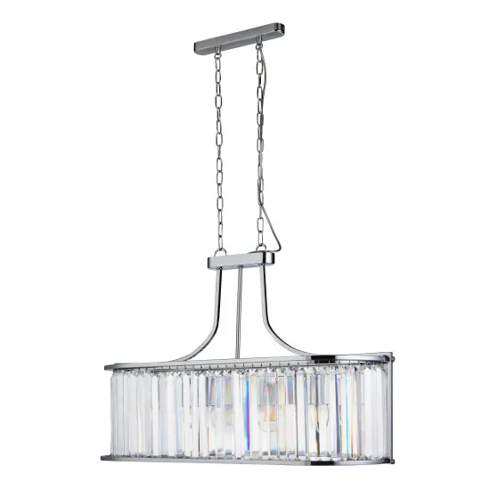Searchlight Victoria króm-átlátszó kristály függesztett lámpa (SL-8095-5CC) E27 5 izzós IP20