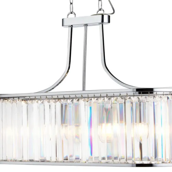 Searchlight Victoria króm-átlátszó kristály függesztett lámpa (SL-8095-5CC) E27 5 izzós IP20