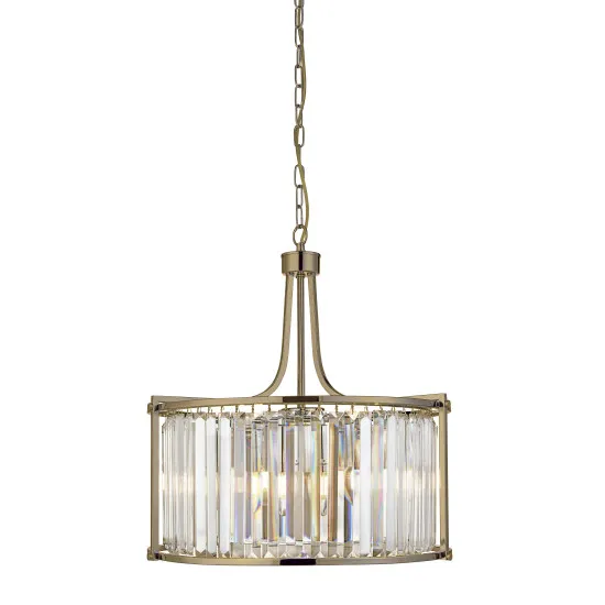 Searchlight Victoria bronz-átlátszó kristály függesztett lámpa (SL-8295-5AB) E27 5 izzós IP20