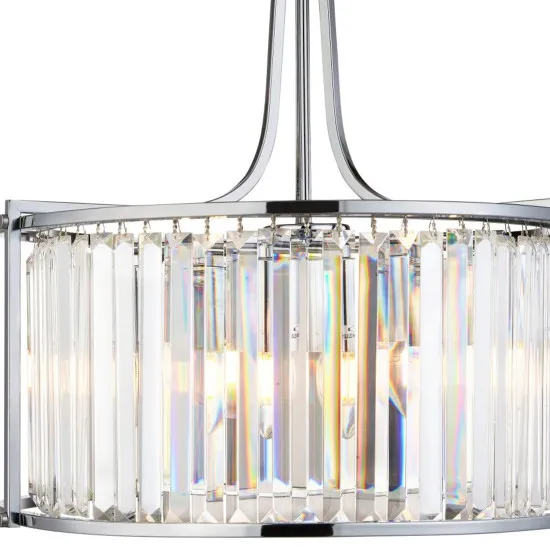 Searchlight Victoria króm-átlátszó kristály függesztett lámpa (SL-8295-5CC) E27 5 izzós IP20