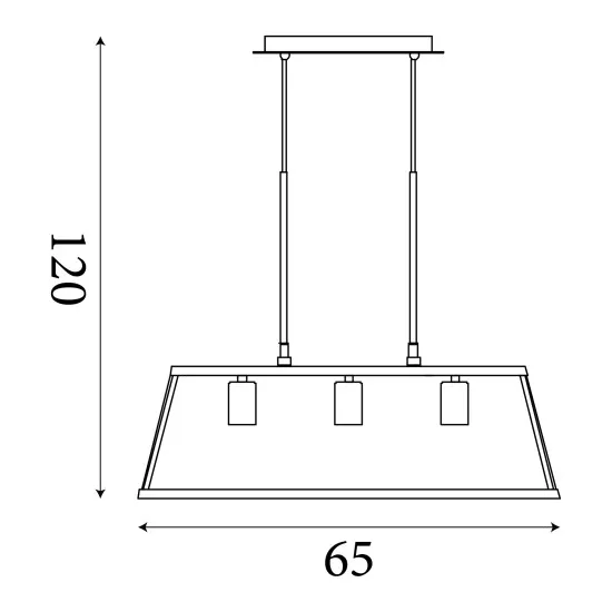 Searchlight Voyager bronz-átlátszó függesztett lámpa (SL-4613-3AB) E27 3 izzós IP20