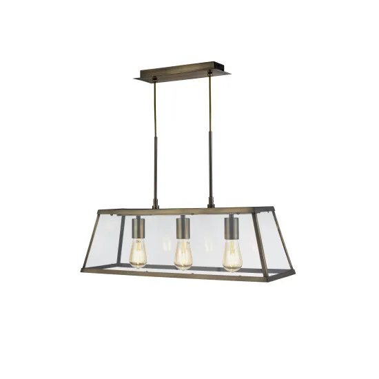 Searchlight Voyager bronz-átlátszó függesztett lámpa (SL-4613-3AB) E27 3 izzós IP20
