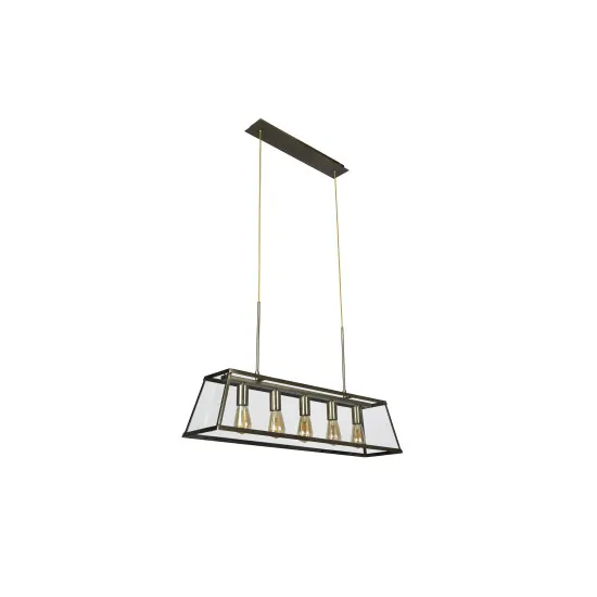 Searchlight Voyager fekete-átlátszó függesztett lámpa (SL-4614-5AB) E27 5 izzós IP20