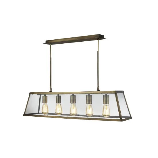 Searchlight Voyager fekete-átlátszó függesztett lámpa (SL-4614-5AB) E27 5 izzós IP20