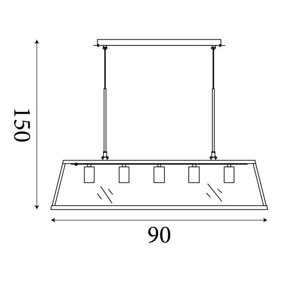 Searchlight VOYAGER fekete függesztett lámpa (SL-4614-5BK) E27 5 izzós
