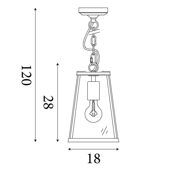 Searchlight VOYAGER antik boronz függesztett lámpa (SL-4614BK) E27 1 izzós