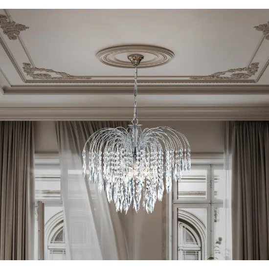 Searchlight WATERFALL króm kristály csillár (SL-4175-5) E14 5 izzós