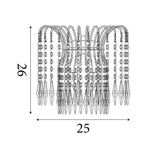 Searchlight Waterfall sárgaréz kristály mennyezeti lámpa (SL-5172-2) E14 2 izzós