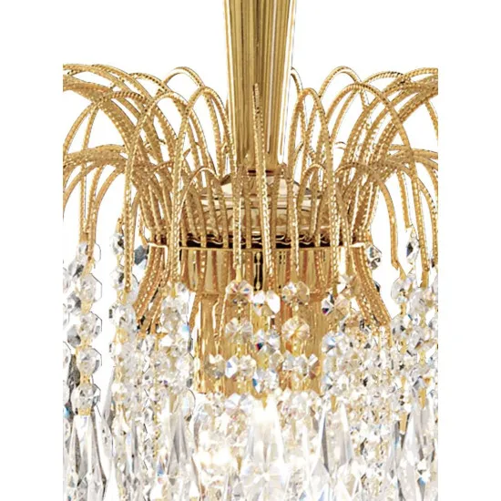 Searchlight Waterfall sárgaréz kristály függesztett lámpa (SL-5173-3) E14 3 izzós