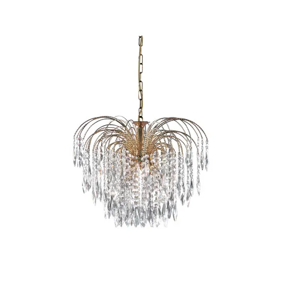 Searchlight Waterfall sárgaréz kristály függesztett lámpa (SL-5175-5) E14 5 izzós