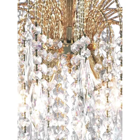 Searchlight Waterfall sárgaréz kristály függesztett lámpa (SL-5175-5) E14 5 izzós