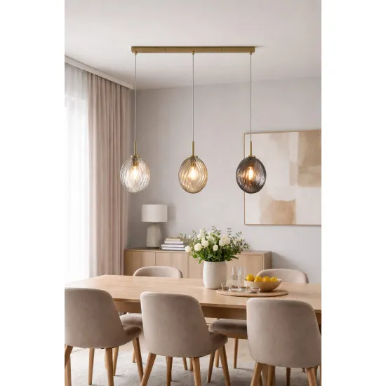 Searchlight Whirl sárgaréz függesztett lámpa (SL-24141-3SB) E14 3 izzós IP20