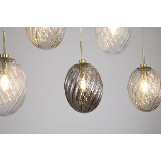 Searchlight Whirl sárgaréz függesztett lámpa (SL-24141-5SB) E14 5 izzós IP20