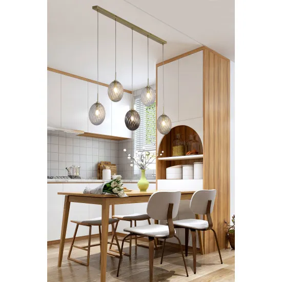 Searchlight Whirl sárgaréz függesztett lámpa (SL-24141-5SB) E14 5 izzós IP20