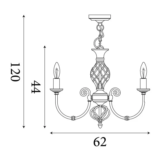 Searchlight Zanzibar ezüst csillár (SL-4489-8) E14 8 izzós
