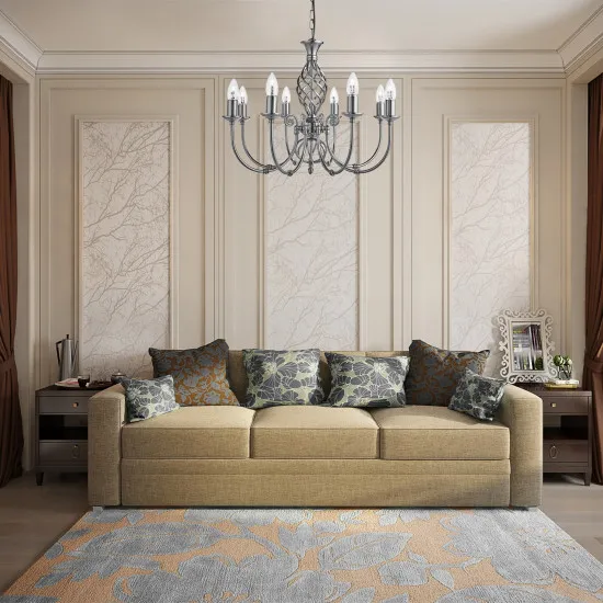 Searchlight Zanzibar ezüst csillár (SL-4489-8) E14 8 izzós