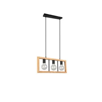 Trio Agra natúr-fekete függesztett lámpa (TRI-313800332) E27 3 izzós IP20