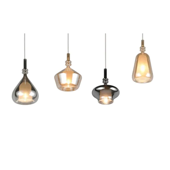 Trio Aldea átlátszó-króm függesztett lámpa (TRI-349400417) E14 4 izzós IP20