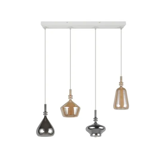 Trio Aldea átlátszó-króm függesztett lámpa (TRI-349400417) E14 4 izzós IP20